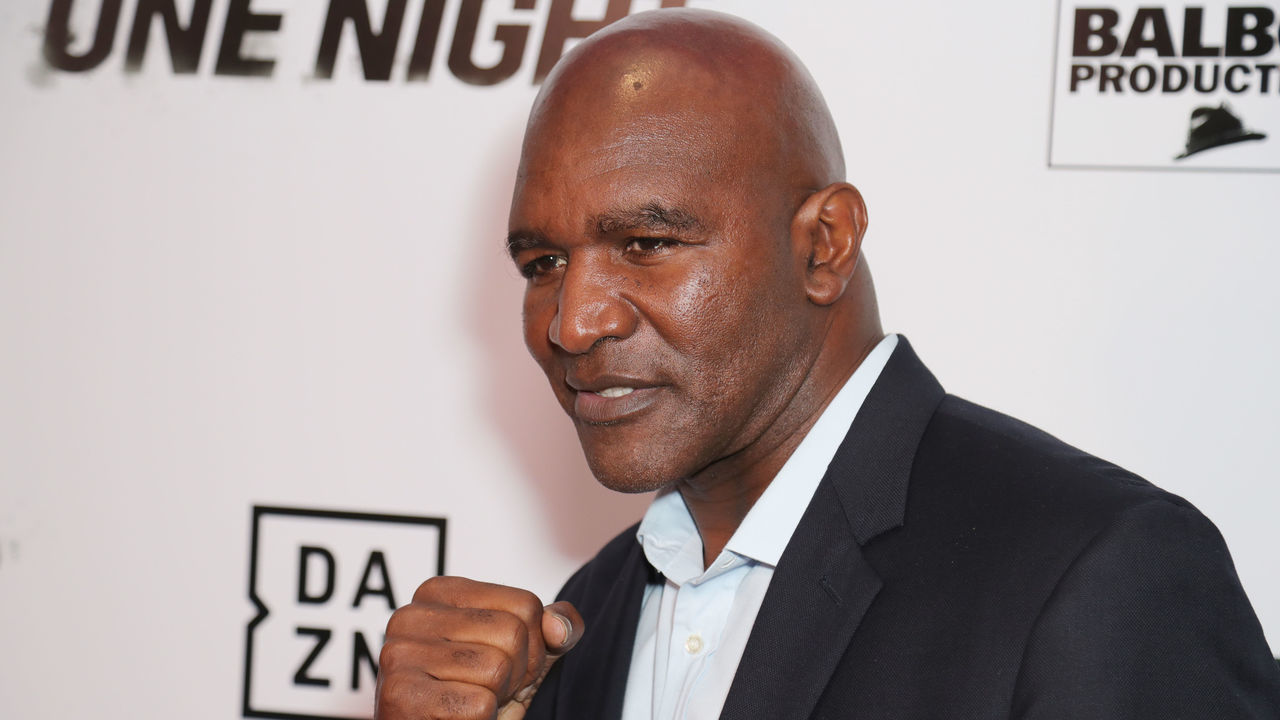 BEVERLY HILLS, CALIFORNIA - NOVEMBER 21: Evander Holyfield attends Premiere Of "One Night: Joshua Vs. Ruiz" at Writers Guild Theater on November 21, 2019 in Beverly Hills, California.
