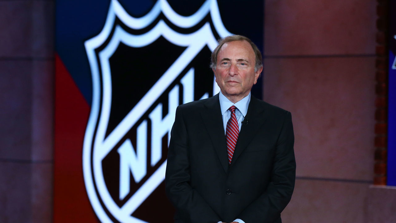 SECAUCUS, NEW JERSEY - AUGUST 10: Commissioner of the National Hockey League Gary Bettman is interviewed during Phase 2 of the 2020 NHL Draft Lottery on August 10, 2020 at the NHL Network's studio in Secaucus, New Jersey.