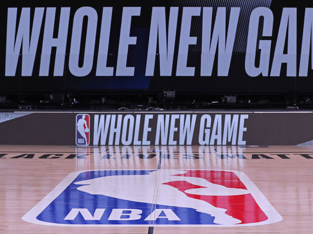 ORLANDO, FL - SEPTEMBER 10: A wide angle shot of the court with Whole New Game signage before Game Four of the Western Conference Semifinals of the NBA Playoffs on September 10, 2020 between the Houston Rockets and the Los Angeles Lakers at The AdventHealth Arena at ESPN Wide World Of Sports Complex in Orlando, Florida. NOTE TO USER: User expressly acknowledges and agrees that, by downloading and/or using this Photograph, user is consenting to the terms and conditions of the Getty Images License Agreement. Mandatory Copyright Notice: Copyright 2020 NBAE