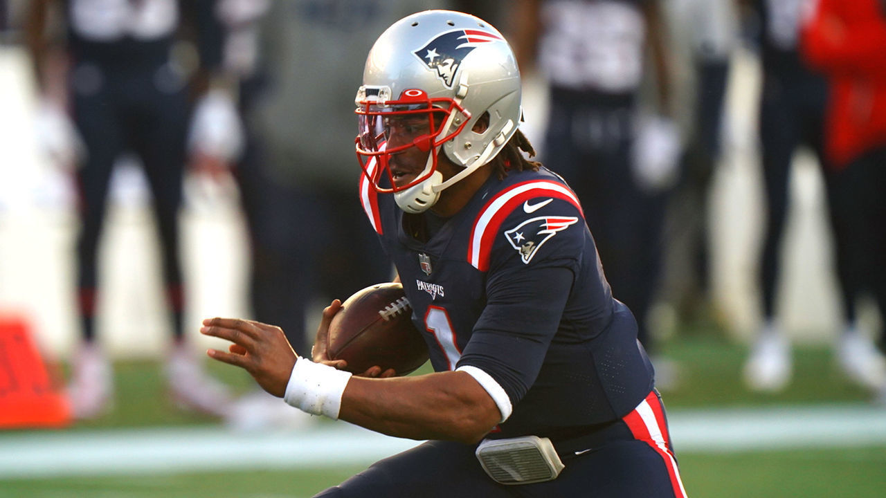 Football: New England Patriots QB Cam Newton (1) in action vs Arizona Cardinals at Gillette Stadium. Foxborough, MA 11/29/2020 CREDIT: Erick W. Rasco