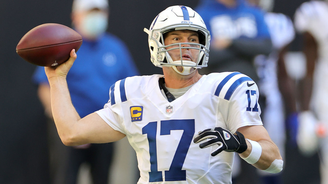 HOUSTON, TEXAS - DECEMBER 06: Philip Rivers #17 of the Indianapolis Colts attempts a pass against the Houston Texans during the first half at NRG Stadium on December 06, 2020 in Houston, Texas.
