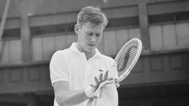 American tennis player Dennis Ralston at the Wimbledon Championships, Men's Singles, at the All England Lawn Tennis and Croquet Club in Wimbledon, London, UK, 3rd July 1968.