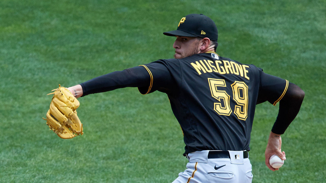 MINNEAPOLIS, MINNESOTA - AUGUST 04: Joe Musgrove #59 of the Pittsburgh Pirates delivers a pitch against the Minnesota Twins during the game at Target Field on August 4, 2020 in Minneapolis, Minnesota. The Twins defeated the Pirates 7-3.