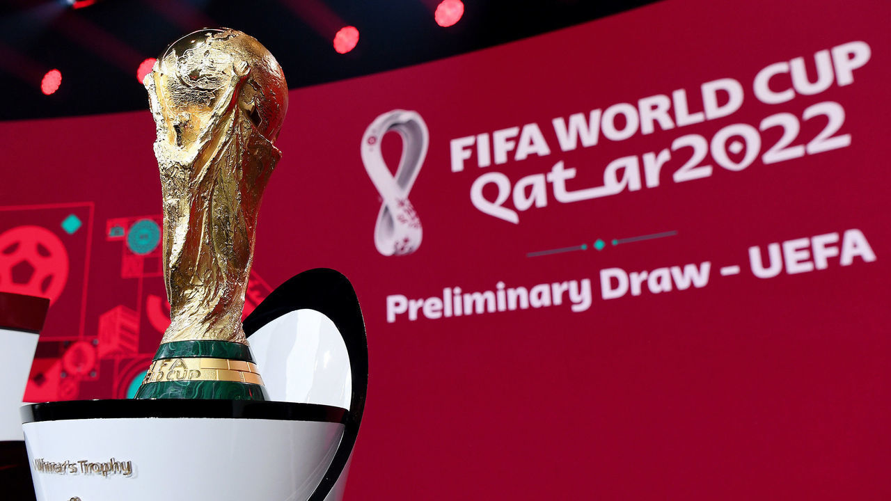 ZURICH, SWITZERLAND - DECEMBER 07: In this handout provided by FIFA The World Cup Trophy is seen prior to the Preliminary Draw of the 2022 Qatar FIFA World Cup on December 07, 2020 in Zurich, Switzerland.
