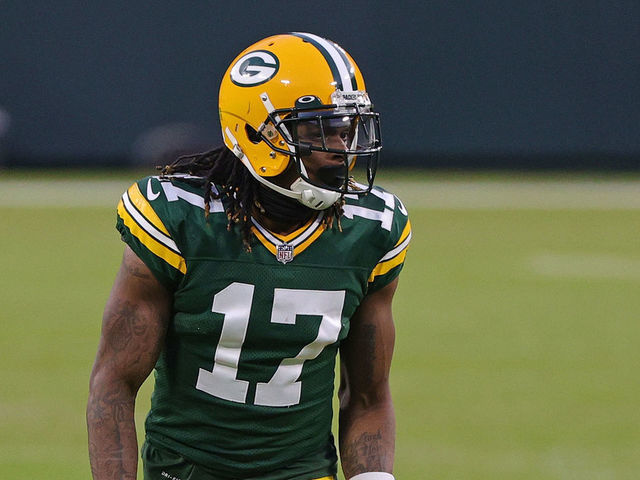 GREEN BAY, WISCONSIN - DECEMBER 06: Davante Adams #17 of the Green Bay Packers anticipates a play during a game against the Philadelphia Eagles at Lambeau Field on December 06, 2020 in Green Bay, Wisconsin. The Packers defeated the Eagles 30-16.