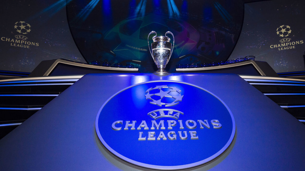 MONACO, MONACO - AUGUST 29: The UEFA Champions League trophy is seen prior to the UEFA Champions League Draw, part of the UEFA European Club Football Season Kick-Off 2019/2020 at Salle des Princes, Grimaldi Forum on August 29, 2019 in Monaco, Monaco.