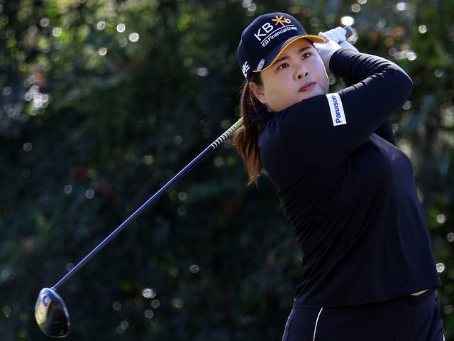 HOUSTON, TEXAS - DECEMBER 09: Inbee Park of Korea hits a tee shot on the 3rd hole during practice ahead of the 75th U.S. Women's Open Championship at Champions Golf Club on December 09, 2020 in Houston, Texas.