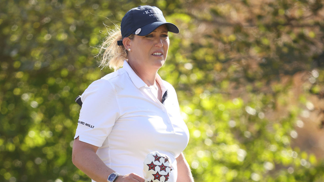 HOUSTON, TEXAS - DECEMBER 10: Cristie Kerr of the United States looks over her shot from the 12th tee during the first round of the 75th U.S. Women's Open Championship at Champions Golf Club Jackrabbit Course on December 10, 2020 in Houston, Texas.
