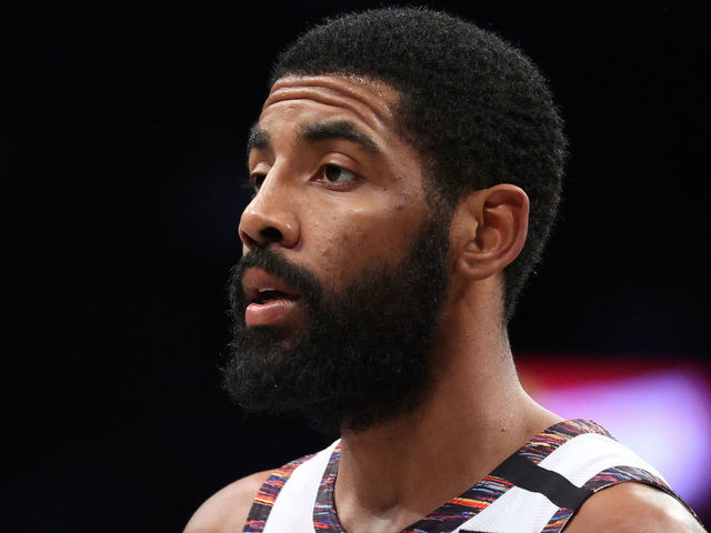 NEW YORK, NEW YORK - JANUARY 18: Kyrie Irving #11 of the Brooklyn Nets takes a looks on against the Milwaukee Bucks during their game at Barclays Center on January 18, 2020 in New York City. NOTE TO USER: User expressly acknowledges and agrees that, by downloading and/or using this photograph, user is consenting to the terms and conditions of the Getty Images License Agreement.