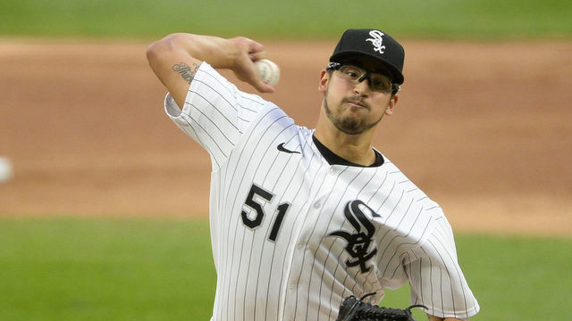 CHICAGO - SEPTEMBER 26: Dane Dunning #51 of the Chicago White Sox pitches against the Chicago Cubs on September 26, 2020 at Guaranteed Rate Field in Chicago, Illinois.