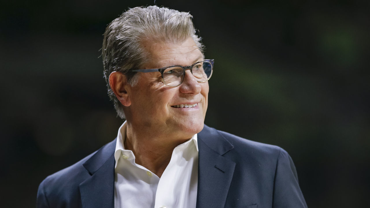 SOUTH BEND, IN - DECEMBER 02: Head coach Geno Auriemma of the Connecticut Huskies is seen during the game against the Notre Dame Fighting Irish at Purcell Pavilion on December 2, 2018 in South Bend, Indiana.