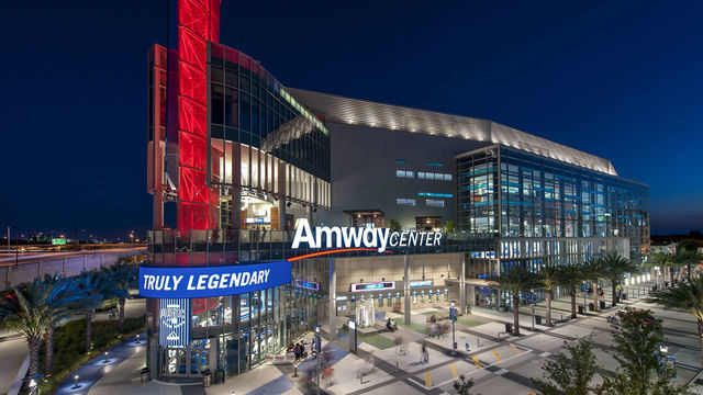 ORLANDO, FL - MAY 25: An general exterior view of the Amway Center on May 25, 2012 in Orlando, Florida. NOTE TO USER: User expressly acknowledges and agrees that, by downloading and/or using this photograph, user is consenting to the terms and conditions of the Getty Images License Agreement. Mandatory Copyright Notice: Copyright 2012 NBAE