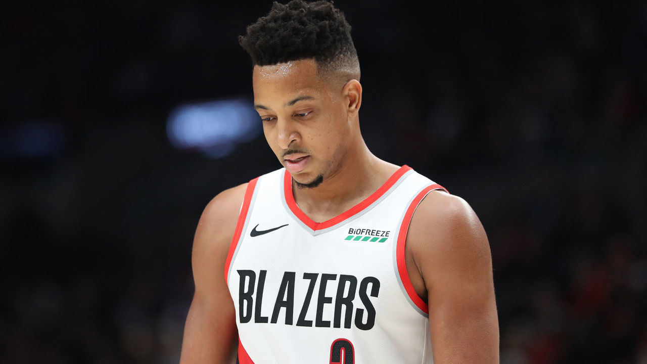 PORTLAND, OREGON - DECEMBER 04: CJ McCollum #3 of the Portland Trail Blazers reacts against the Sacramento Kings in the fourth quarter during their game at Moda Center on December 04, 2019 in Portland, Oregon.