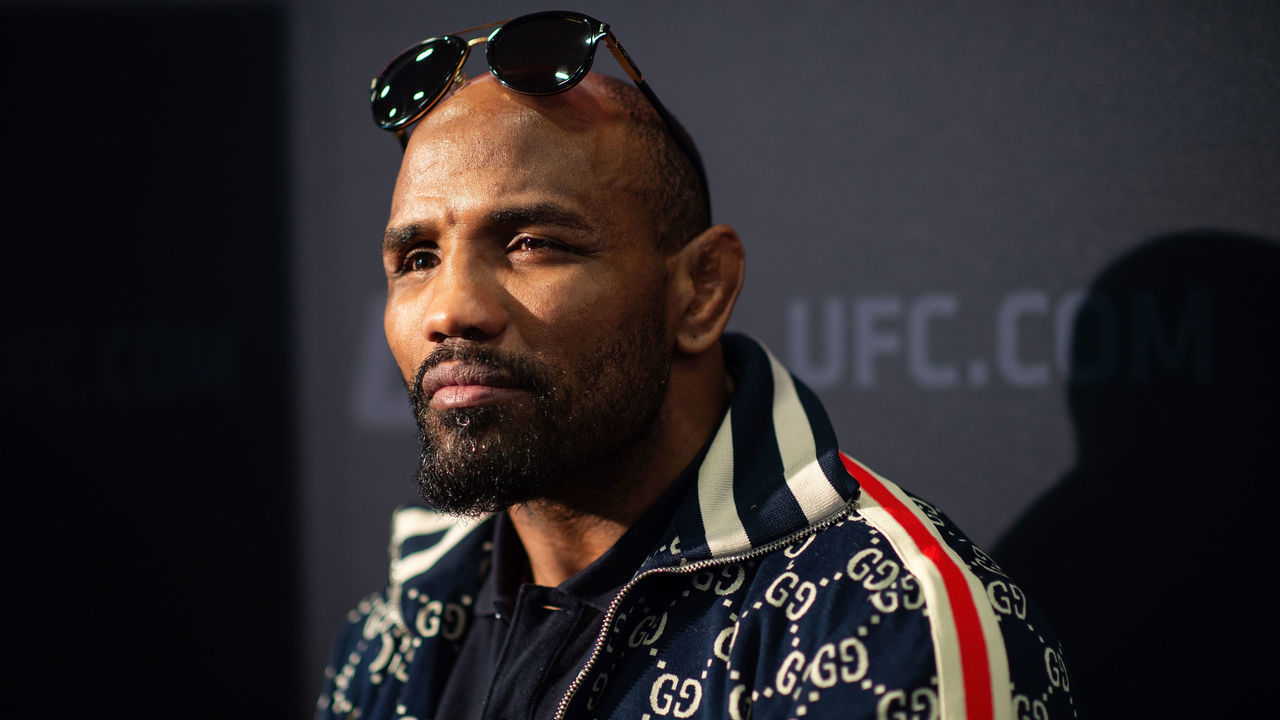 LAS VEGAS, NV - MARCH 05: Yoel Romero of Cuba speaks to the media during the UFC 248 Ultimate Media Day at UFC APEX on March 5, 2020 in Las Vegas, Nevada.