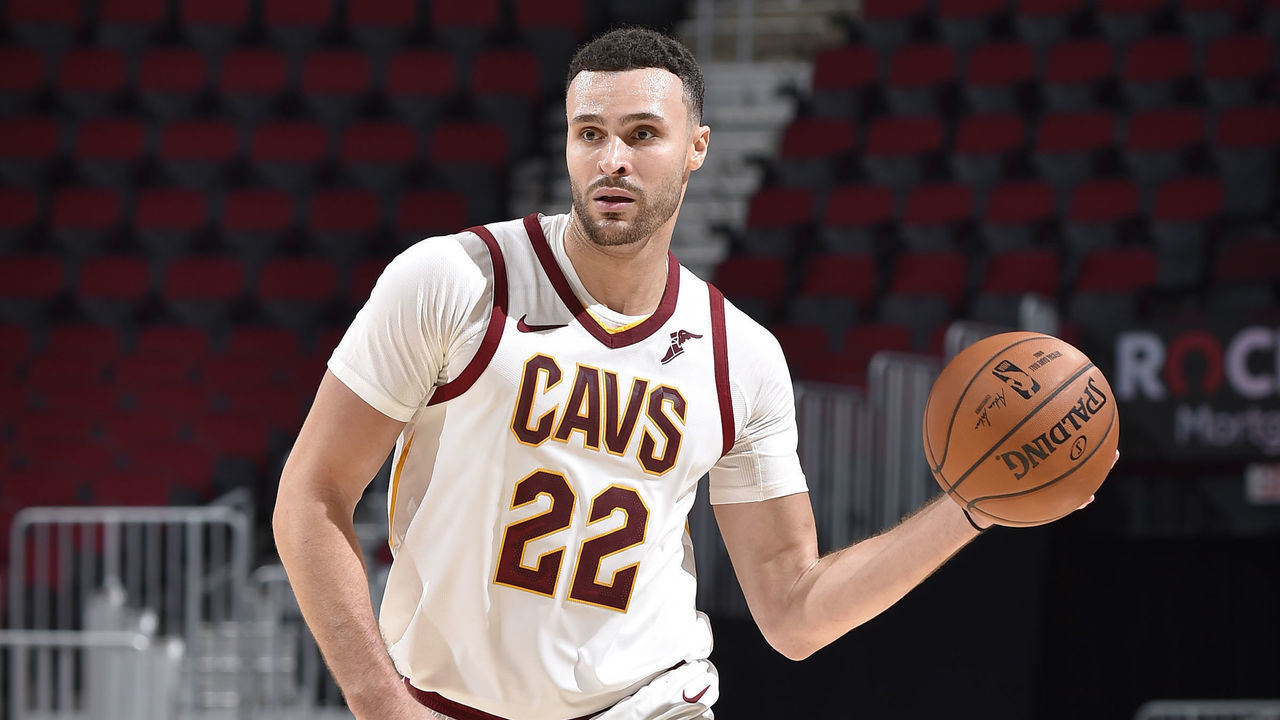CLEVELAND, OH - DECEMBER 12: Larry Nance Jr. #22 of the Cleveland Cavaliers passes the ball against the Indiana Pacers on December 12, 2020 at Rocket Mortgage FieldHouse in Cleveland, Ohio. NOTE TO USER: User expressly acknowledges and agrees that, by downloading and/or using this Photograph, user is consenting to the terms and conditions of the Getty Images License Agreement. Mandatory Copyright Notice: Copyright 2020 NBAE