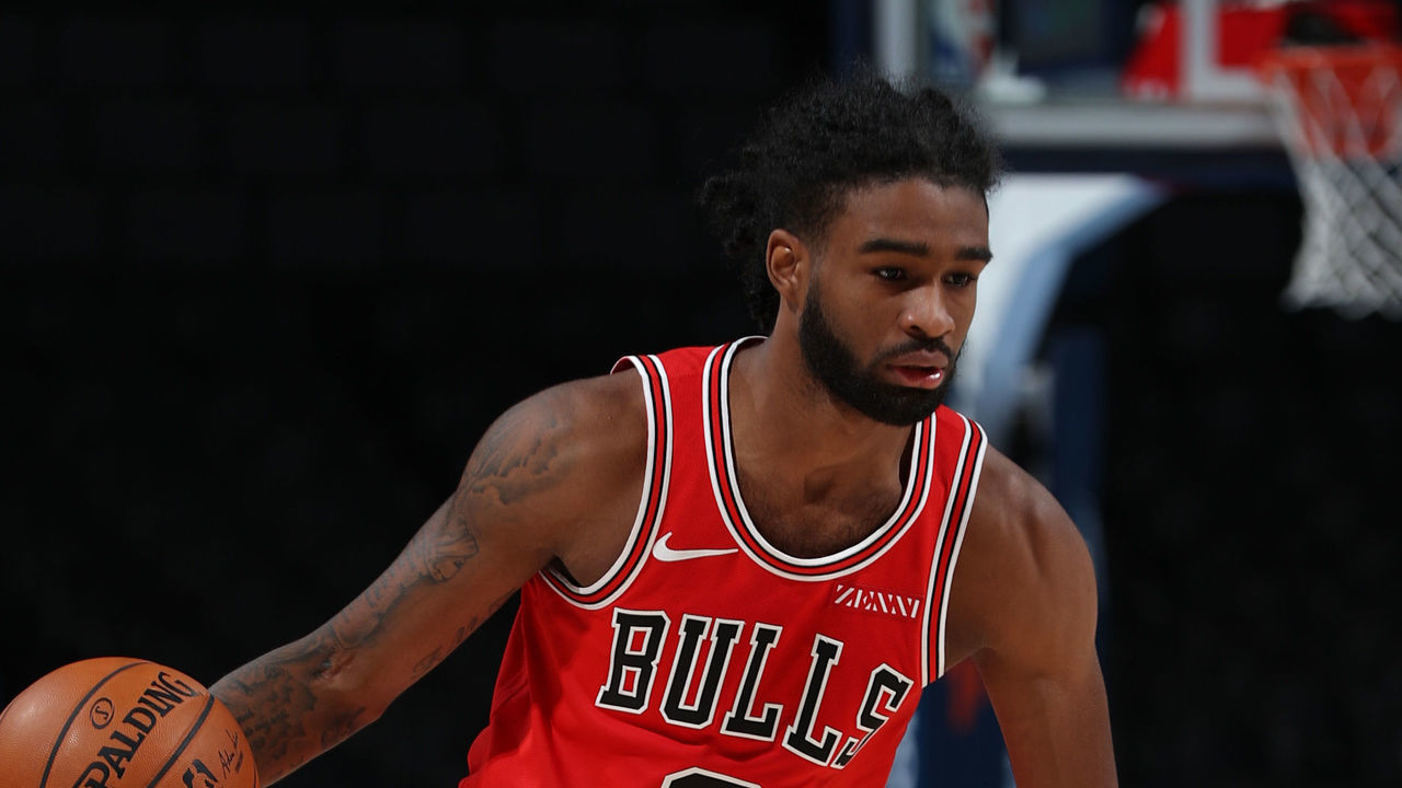 OKLAHOMA CITY, OK - DECEMBER 16: Coby White #0 of the Chicago Bulls handles the ball during a preseason game against the Oklahoma City Thunder on December 16, 2020 at Chesapeake Energy Arena in Oklahoma City, Oklahoma. Mandatory Copyright Notice: Copyright 2020 NBAE