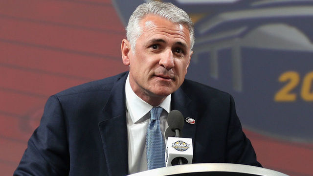 BUFFALO, NY - JUNE 24: General manager Ron Francis of the Carolina Hurricanes speaks at the podium during round one of the 2016 NHL Draft at First Niagara Center on June 24, 2016 in Buffalo, New York.