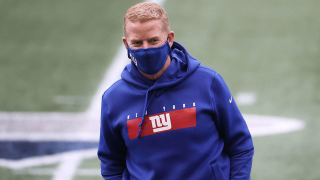 SEATTLE, WASHINGTON - DECEMBER 06: Offensive Coordinator Jason Garrett of the New York Giants looks on before their game against the Seattle Seahawks at Lumen Field on December 06, 2020 in Seattle, Washington.