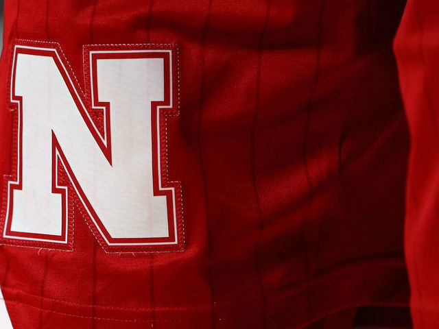 PISCATAWAY, NJ - JANUARY 21: The Nebraska Cornhuskers logo on the uniform shorts during a game against the Rutgers Scarlet Knights at Rutgers Athletic Center on January 21, 2019 in Piscataway, New Jersey.