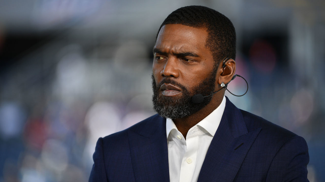 ORLANDO, FLORIDA - JANUARY 26: Randy Moss from ESPN looks on during the 2020 NFL Pro Bowl at Camping World Stadium on January 26, 2020 in Orlando, Florida.