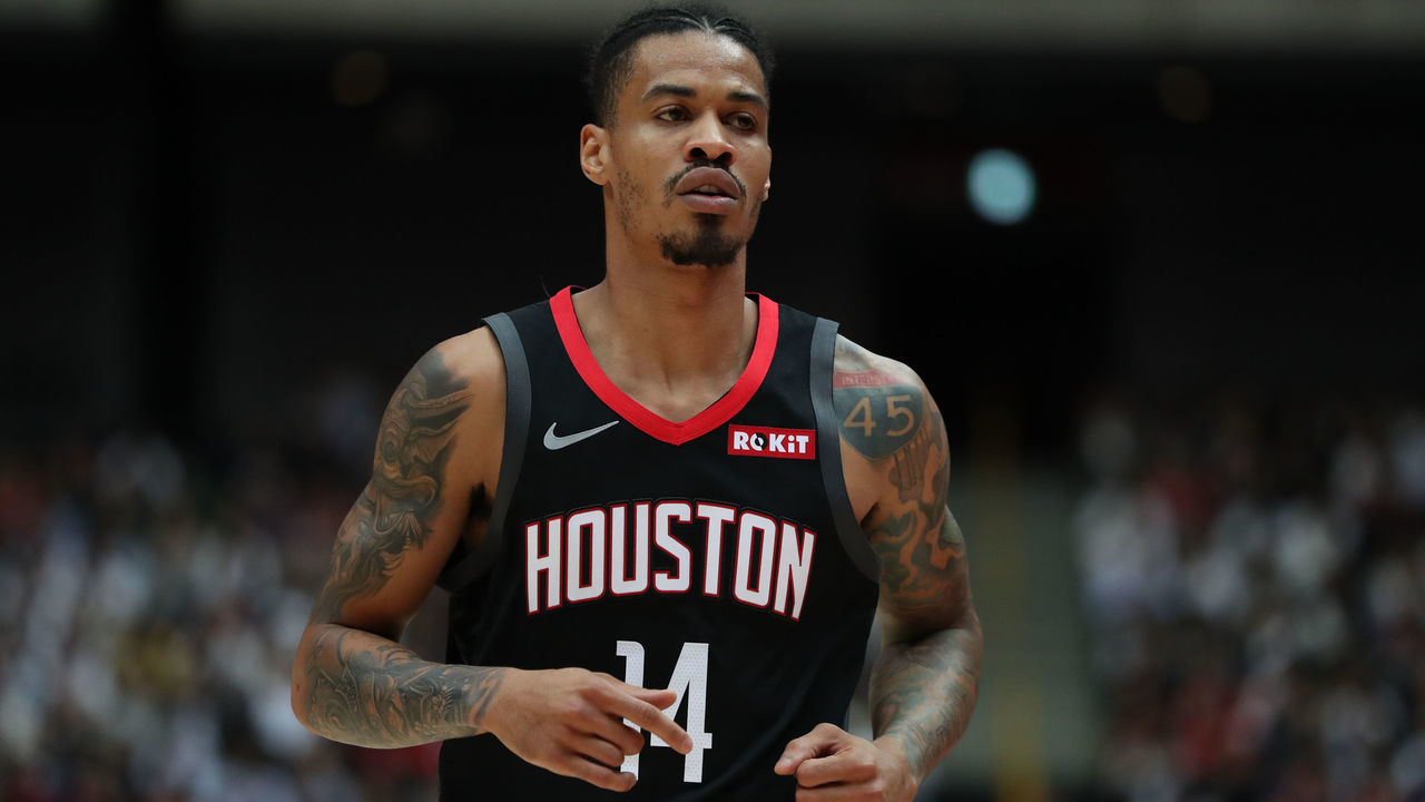 SAITAMA, JAPAN - OCTOBER 10: Gerald Green #14 of Houston Rockets looks on during the preseason game between Toronto Raptors and Houston Rockets at Saitama Super Arena on October 10, 2019 in Saitama, Japan. NOTE TO USER: User expressly acknowledges and agrees that, by downloading and/or using this photograph, user is consenting to the terms and conditions of the Getty Images License Agreement.