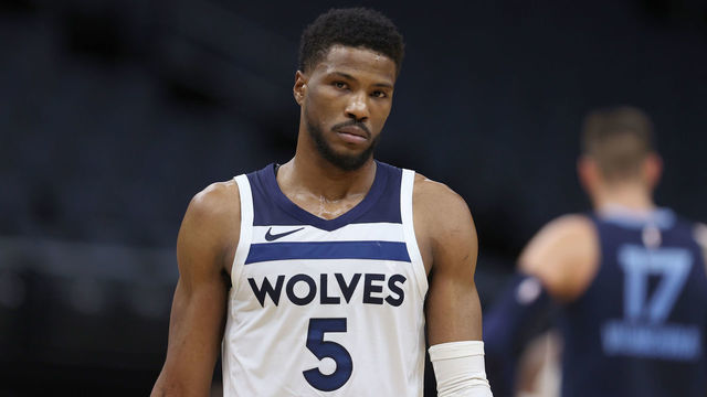 MINNEAPOLIS, MN - December 12: Malik Beasley #5 of the Minnesota Timberwolves looks on during a preseason game against the Memphis Grizzlies on December 12, 2020 at Target Center in Minneapolis, Minnesota. Mandatory Copyright Notice: Copyright 2020 NBAE