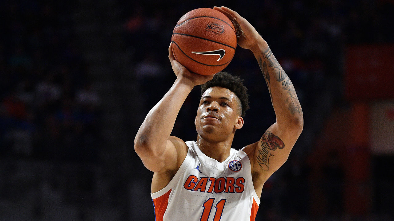 GAINESVILLE, FLORIDA - FEBRUARY 26: Keyontae Johnson #11 of the Florida Gators shoots a free throw in the first half against the LSU Tigers at Stephen C. O'Connell Center on February 26, 2020 in Gainesville, Florida.