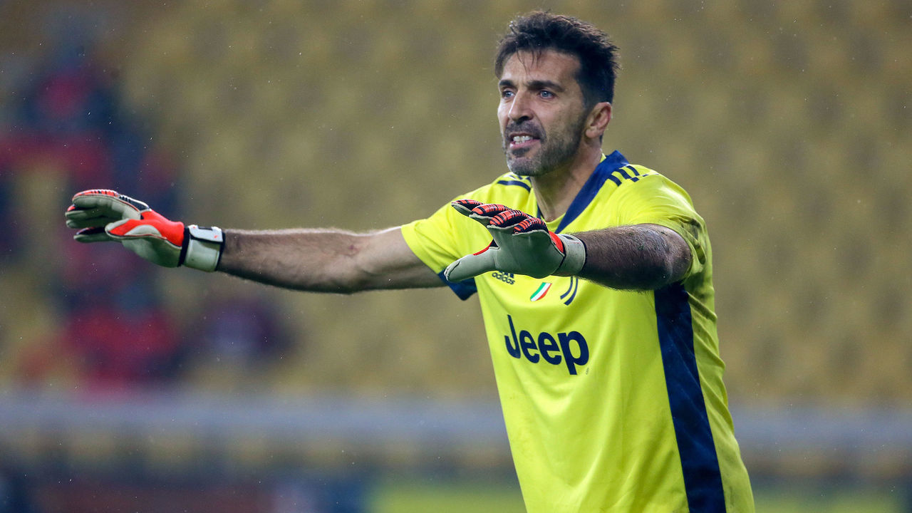 PARMA, ITALY - DECEMBER 19: Gianluigi Buffon of Juventus during the Serie A match between Parma Calcio and Juventus FC at Ennio Tardini Stadium on december 19, 2020 in Parma, Italy