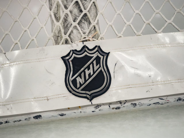 CHICAGO, IL - JANUARY 09: An NHL logo is seen prior to a game between the Nashville Predators and the Chicago Blackhawks on January 9, 2020, at the United Center in Chicago, IL.