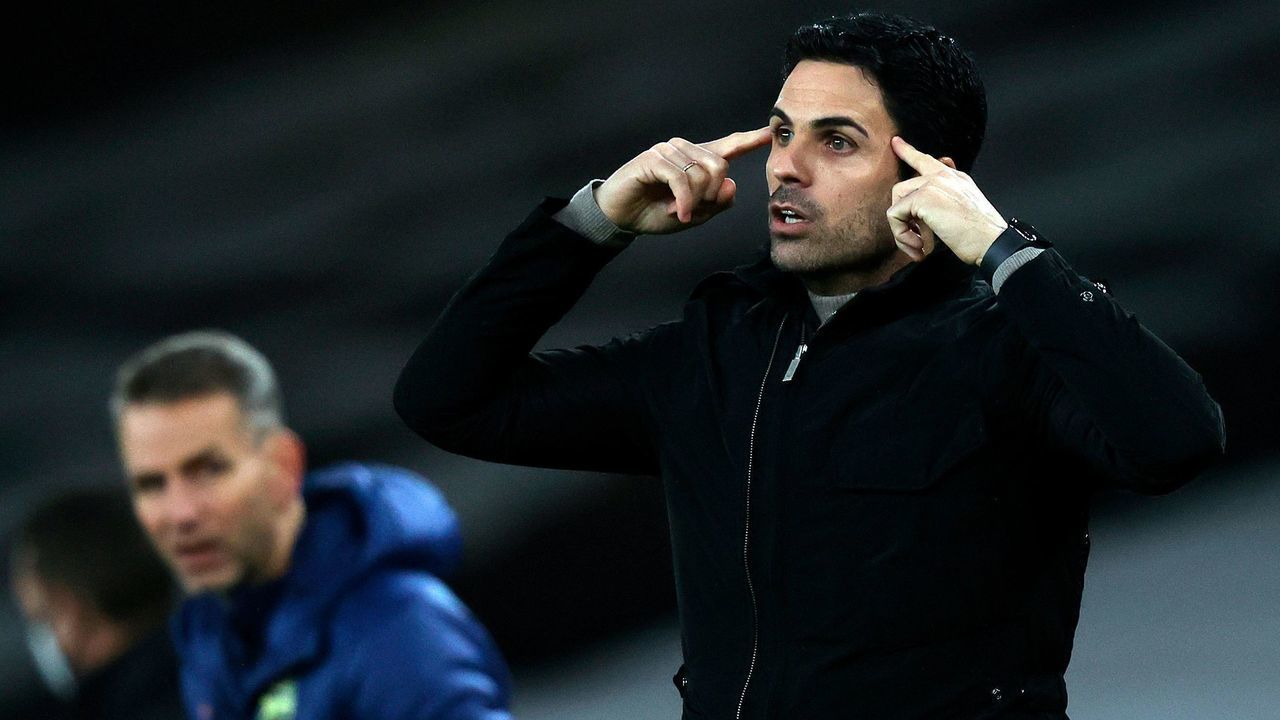 Arsenal's Spanish manager Mikel Arteta gestures during the English League Cup quarter final football match between Arsenal and Manchester City at the Emirates Stadium, in London on December 22, 2020.