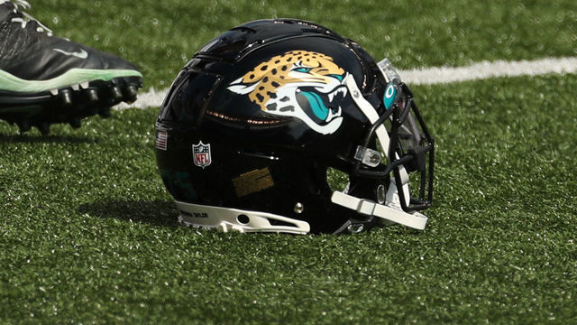 CINCINNATI, OH - OCTOBER 04: A Jacksonville Jaguars helmet sits on the field before the game against the Jacksonville Jaguars and the Cincinnati Bengals on October 4, 2020, at Paul Brown Stadium in Cincinnati, OH.