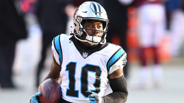 LANDOVER, MARYLAND - DECEMBER 27: Curtis Samuel #10 of the Carolina Panthers warms up prior to the game against the Washington Football Team at FedExField on December 27, 2020 in Landover, Maryland.