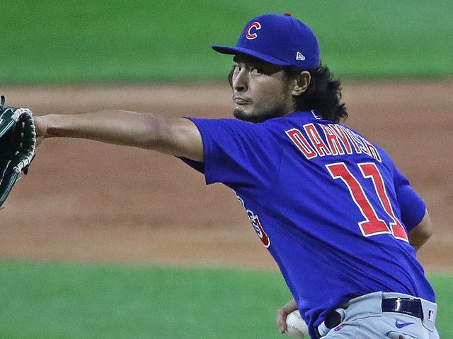 CHICAGO ILLINOIS - SEPTEMBER 25 Yu Darvish 11 of the Chicago Cubs delivers the ball against the Chicago White Sox at Guaranteed Rate Field on September 25 2020 in Chicago Illinois