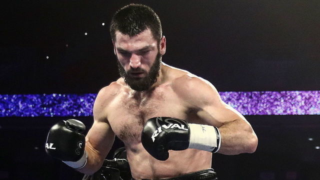 PHILADELPHIA, UNITED STATES - OCTOBER 19, 2019: IBF belt-holder Artur Beterbiev of Russia (back) and WBC titlist Oleksandr Gvozdyk of Ukraine compete in a light heavyweight world title unification boxing fight at the Liacouras Center in Philadelphia, Pennsylvania, United States; Beterbiev won the bout. Valery Sharifulin/TASS