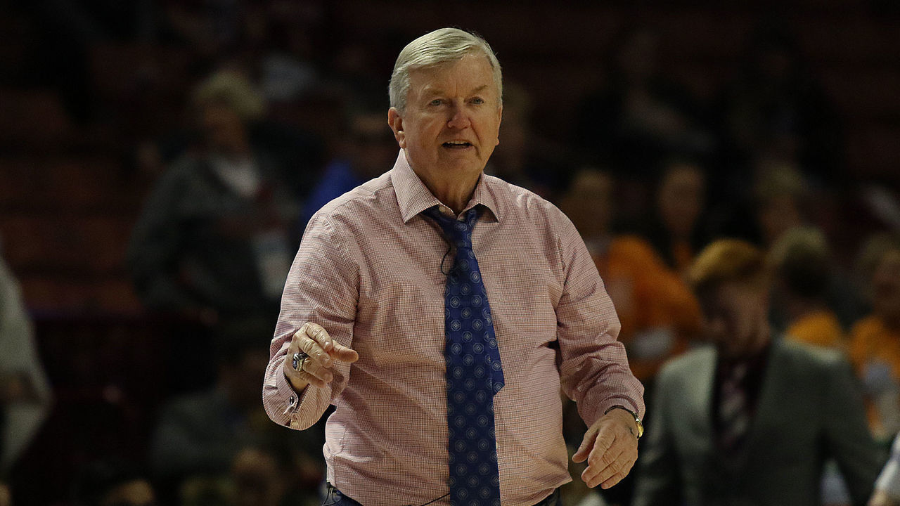 GREENVILLE, SC - MARCH 05: Gary Blair head coach of Texas A&M during the SEC Women's College basketball tournament game between the Arkansas Razorbacks and the Texas A&M Aggies on March 5, 2020, at Bon Secours Wellness Arena in Greenville, S.C.