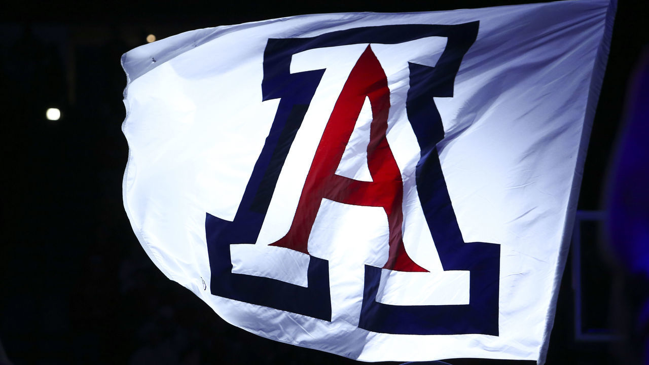 TUCSON, AZ - DECEMBER 06: Flag with the Arizona Wildcats logo during the a college basketball game between Utah Valley Wolverines and Arizona Wildcats on December 06, 2018, at McKale Center in Tucson, AZ.