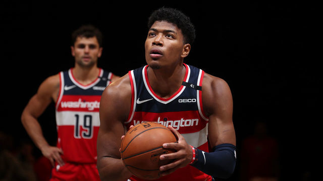 BROOKLYN, NY - December 13: Rui Hachimura #8 of the Washington Wizards looks on during a preseason game against the Brooklyn Nets on December 13, 2020 at Barclays Center in Brooklyn, New York. Mandatory Copyright Notice: Copyright 2020 NBAE