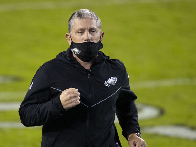 PHILADELPHIA, PA - NOVEMBER 30: Defensive coordinator Jim Schwartz of the Philadelphia Eagles runs off the field after the game against the Seattle Seahawks at Lincoln Financial Field on November 30, 2020 in Philadelphia, Pennsylvania.