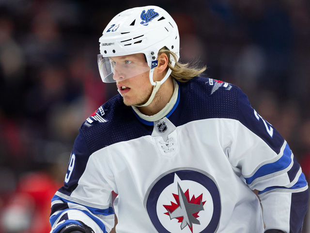 OTTAWA, ON - FEBRUARY 20: Winnipeg Jets right wing Patrik Laine (29) during warm-up before National Hockey League action between the Winnipeg Jets and Ottawa Senators on February 20, 2020, at Canadian Tire Centre in Ottawa, ON, Canada.