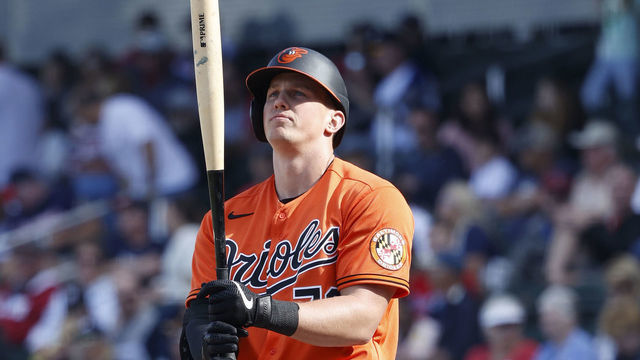 NORTH PORT, FL - FEBRUARY 22: Adley Rutschman #76 of the Baltimore Orioles gets ready to bat during a Grapefruit League spring training game against the Atlanta Braves at CoolToday Park on February 22, 2020 in North Port, Florida. The Braves defeated the Orioles 5-0.