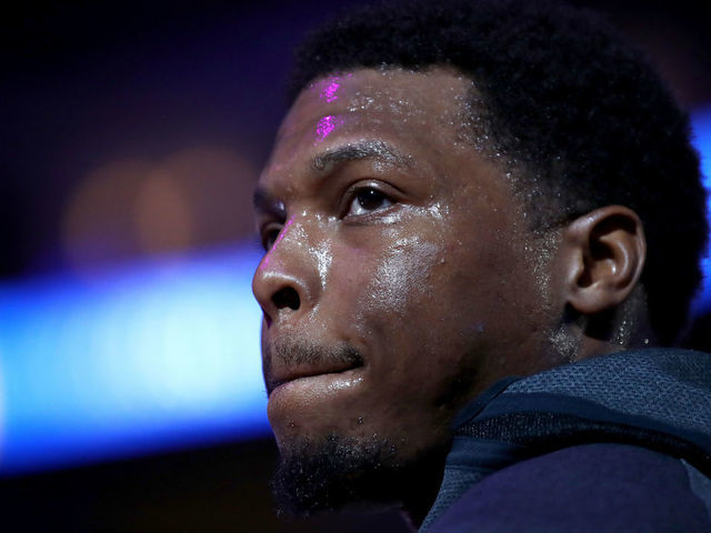 SAN FRANCISCO, CALIFORNIA - MARCH 05: Kyle Lowry #7 of the Toronto Raptors stands by the bench during a time out of their game against the Golden State Warriors at Chase Center on March 05, 2020 in San Francisco, California.
