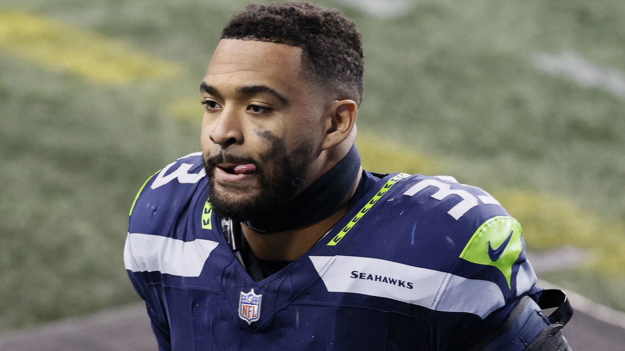 SEATTLE, WASHINGTON - JANUARY 09: Strong safety Jamal Adams #33 of the Seattle Seahawks walks off the field after a 30-20 loss to the Los Angeles Rams in the NFC Wild Card Playoff game at Lumen Field on January 09, 2021 in Seattle, Washington.