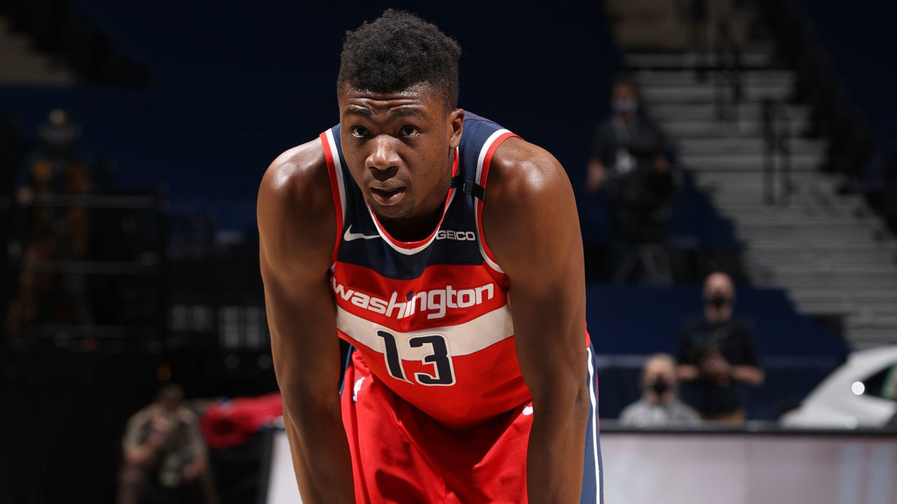 MINNEAPOLIS, MN - JANUARY 1: Thomas Bryant #13 of the Washington Wizards looks on during the game against the Minnesota Timberwolves on January 1, 2021 at Target Center in Minneapolis, Minnesota. Mandatory Copyright Notice: Copyright 2021 NBAE