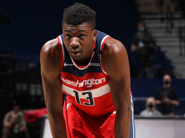 MINNEAPOLIS, MN - JANUARY 1: Thomas Bryant #13 of the Washington Wizards looks on during the game against the Minnesota Timberwolves on January 1, 2021 at Target Center in Minneapolis, Minnesota. Mandatory Copyright Notice: Copyright 2021 NBAE