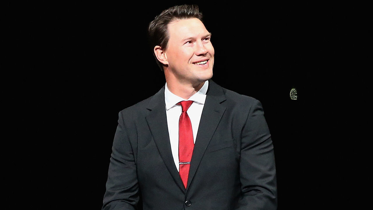 GLENDALE, ARIZONA - FEBRUARY 24: Shane Doan walks out onto the ice during a pregame ceremony in his honor and to retire his jersey at Gila River Arena on February 24, 2019 in Glendale, Arizona.