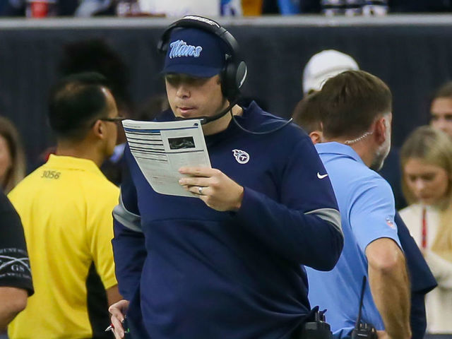 December 29, 2019: Tennessee Titans head coach Mike Vrabel prior to an NFL  football game between the Tennessee Titans and the Houston Texans at NRG  Stadium in Houston, TX. The Titans won