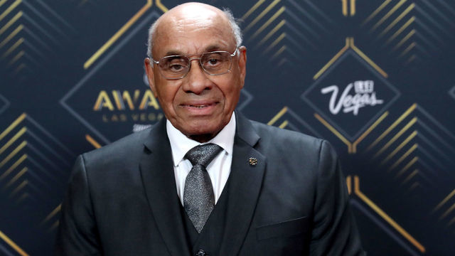 LAS VEGAS, NEVADA - JUNE 19: Willie O'Ree arrives at the 2019 NHL Awards at the Mandalay Bay Events Center on June 19, 2019 in Las Vegas, Nevada.