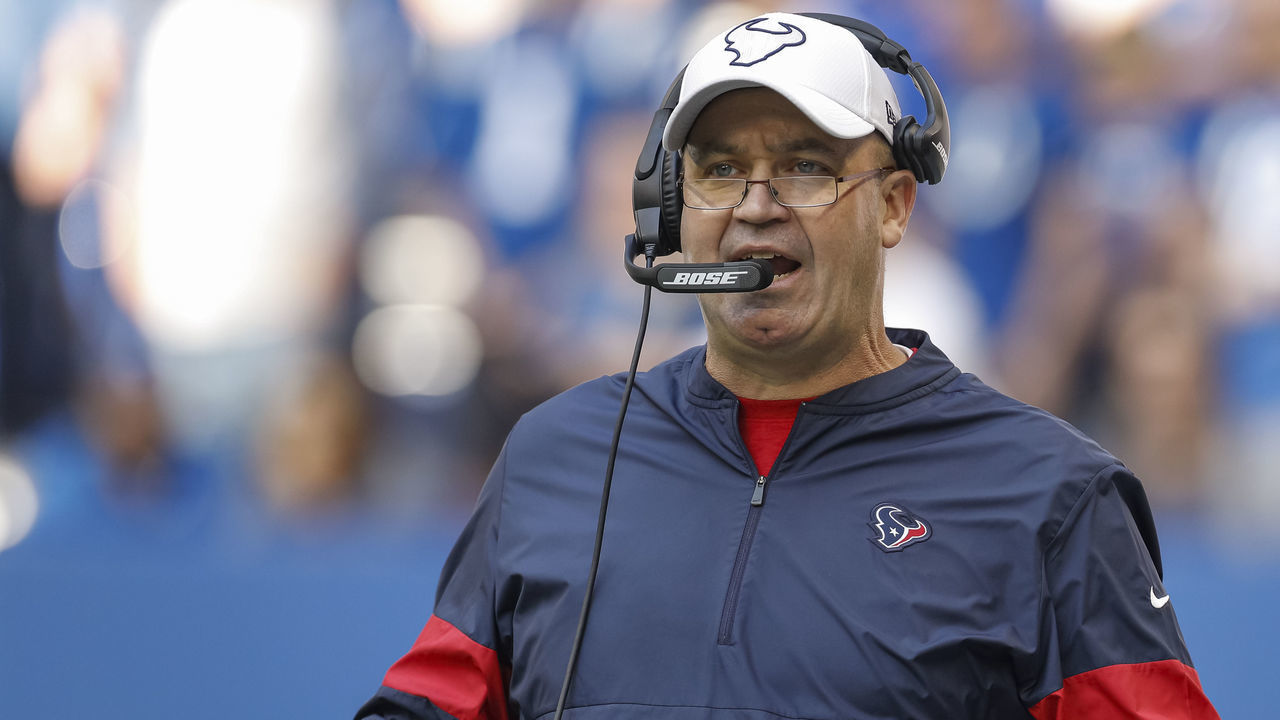 INDIANAPOLIS, IN - OCTOBER 20: Head coach Bill O'Brien of the Houston Texans is seen during the game against the Indianapolis Colts at Lucas Oil Stadium on October 20, 2019 in Indianapolis, Indiana.