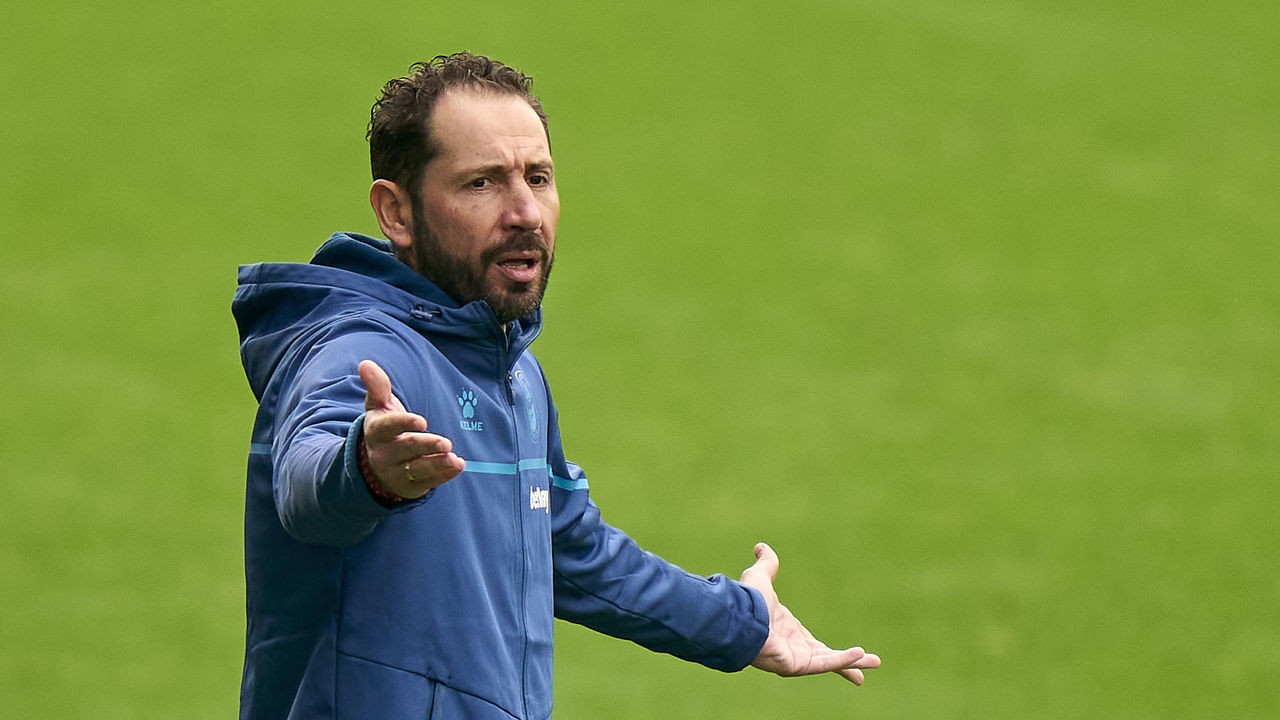 VIGO, SPAIN - DECEMBER 20: Pablo Machin the manager of Deportivo Alaves reacts during the La Liga Santander match between RC Celta and Deportivo Alavés at Abanca-Balaídos on December 20, 2020 in Vigo, Spain. Sporting stadiums around Spain remain under strict restrictions due to the Coronavirus Pandemic as Government social distancing laws prohibit fans inside venues resulting in games being played behind closed doors.