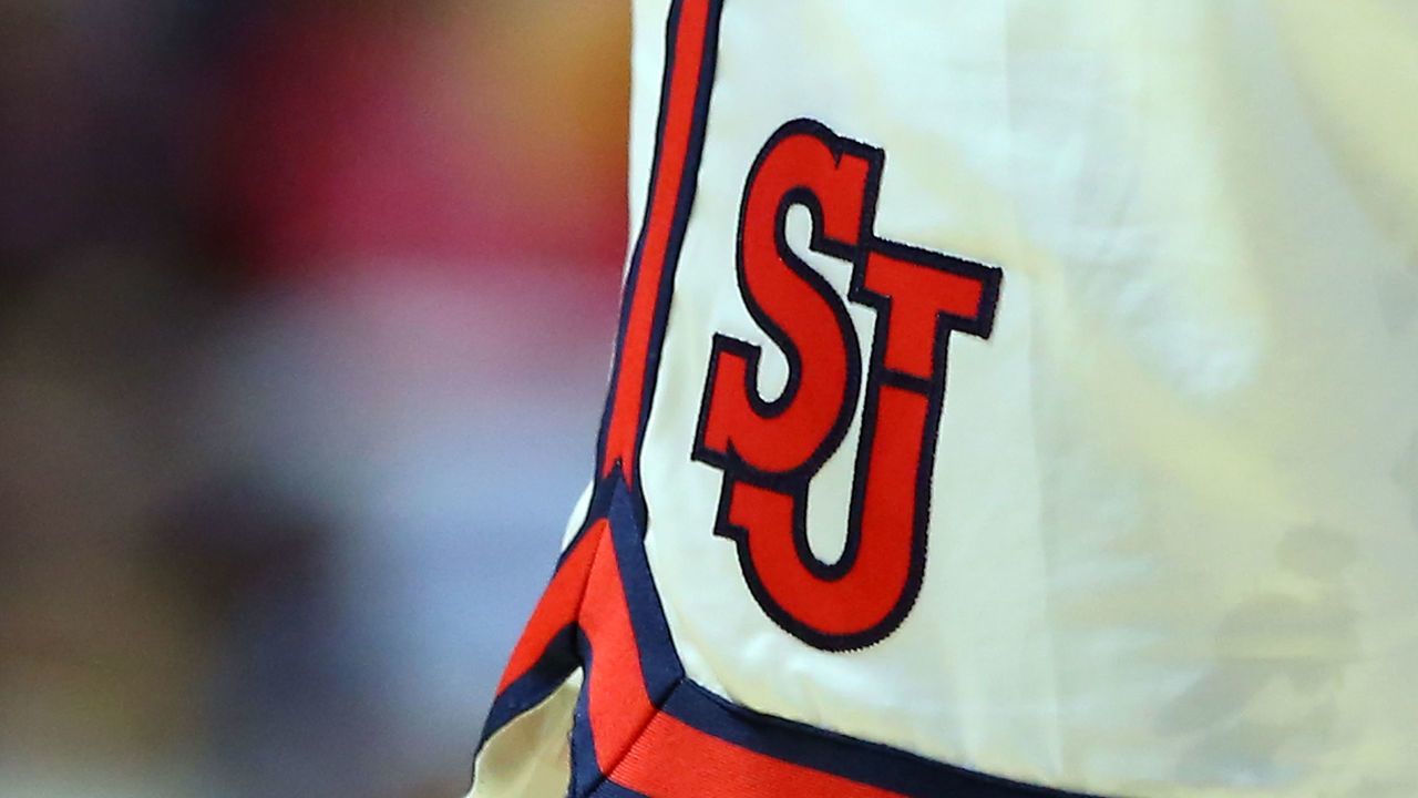 UNCASVILLE, CT - NOVEMBER 23: General view of the St Johns logo on a pair of games shorts during the college basketball game against Arizona State Sun Devils on November 23, 2019, at Mohegan Sun Arena in Uncasville, CT.